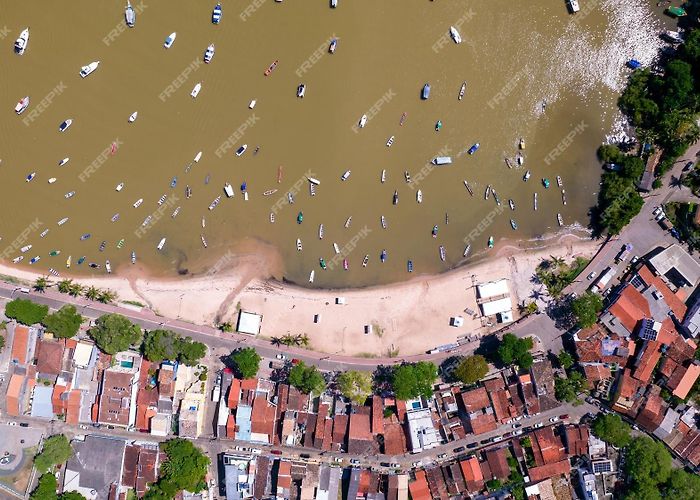 Wharf Premium Photo | Aerial view of itacare beach bahia brazil village ... photo