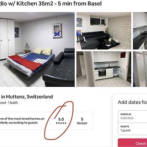 Basel - 5 Mins Away - Modern Basement Studio With Kitchen 35M2 In Muttenz Lägenhet Exterior photo